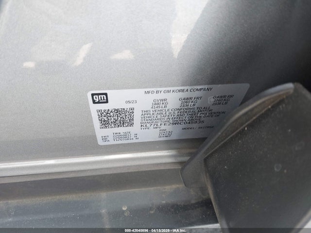 Chevrolet Trax Fwd Sp 2024 KL77LFE29RC045935 Image 9
