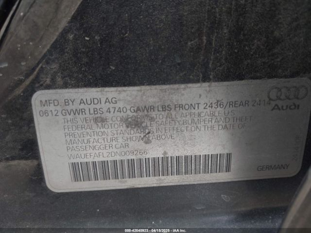 2013 AUDI A4 WAUEFAFL2DN009266 Photo 8