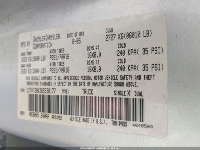 2006 MITSUBISHI RAIDER 1Z7HT28K26S538177 Photo 8