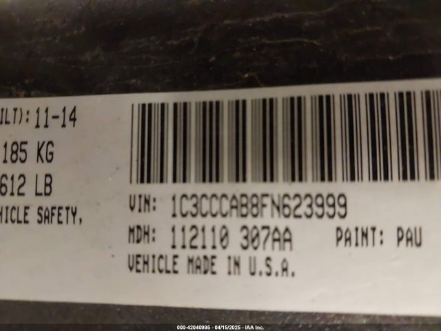 1C3CCCAB8FN623999 Chrysler 200 Limited