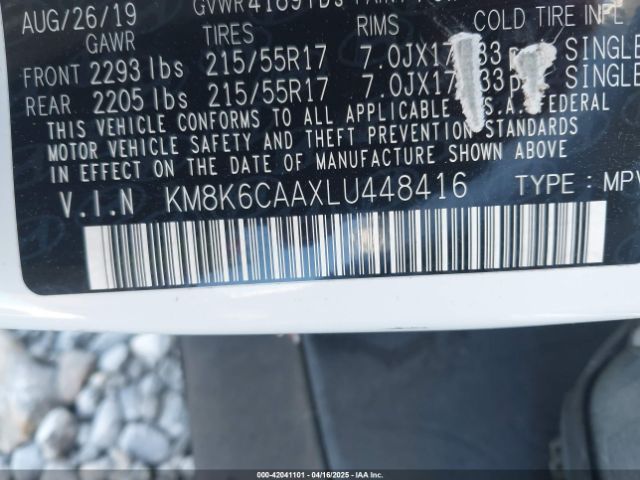 2020 HYUNDAI KONA KM8K6CAAXLU448416 Photo 8