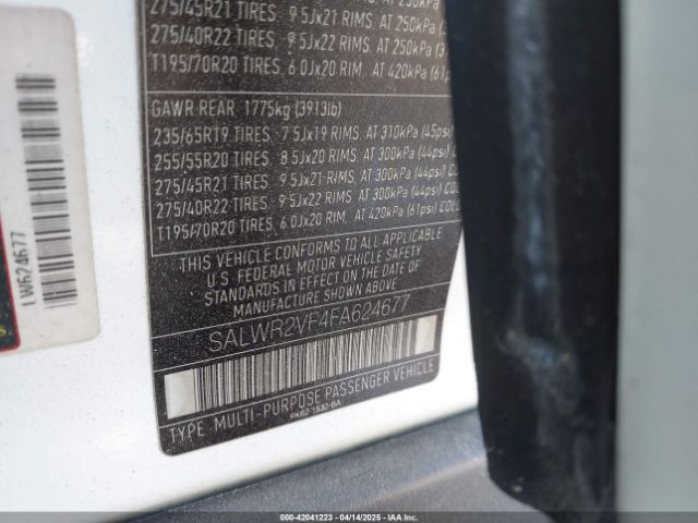 SALWR2VF4FA624677 Land Rover Range Rover Sport 3.0l V6 Supercharged Hse