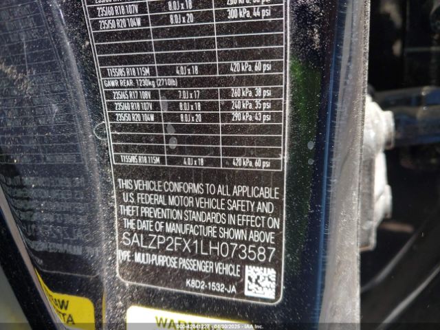 SALZP2FX1LH073587 Land Rover Range Rover Evoque Se