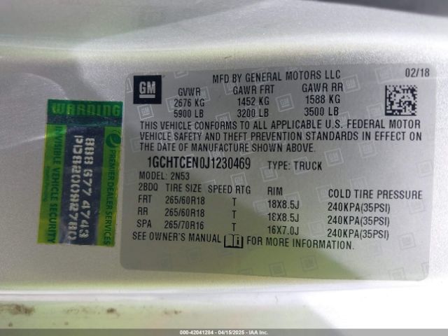 1GCHTCEN0J1230469 Chevrolet Colorado Lt
