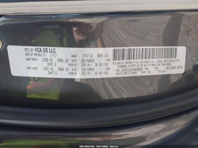 2C4RC1GG2HR668925 Chrysler Pacifica Limited