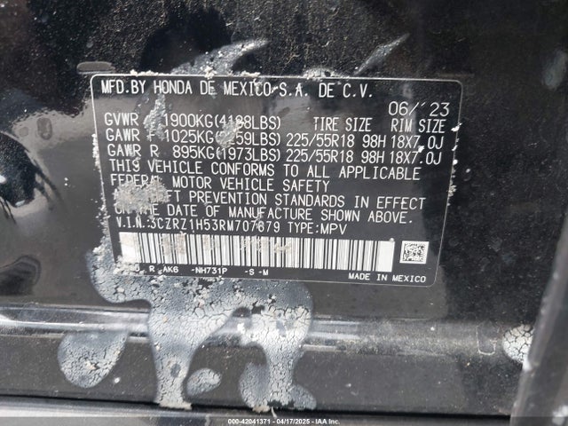 3CZRZ1H53RM707679 Honda HR-V