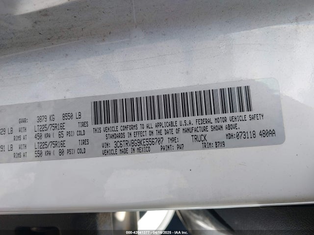 3C6TRVBG9KE556707 RAM Promaster 1500