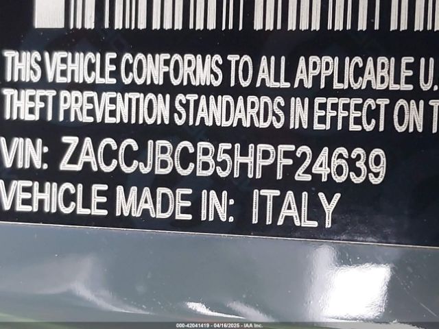 ZACCJBCB5HPF24639 Jeep Renegade Deserthawk 4x4