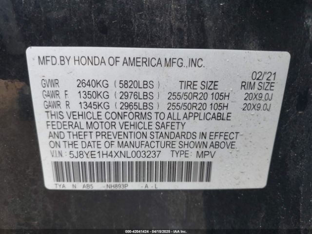 2022 ACURA MDX 5J8YE1H4XNL003237 Photo 8