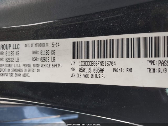 1C3CCCBG6FN516704 Chrysler 200 S
