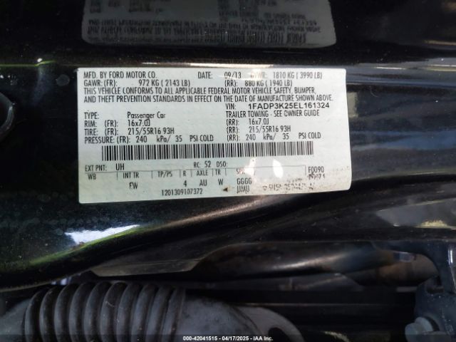 1FADP3K25EL161324 Ford FOCUS SE