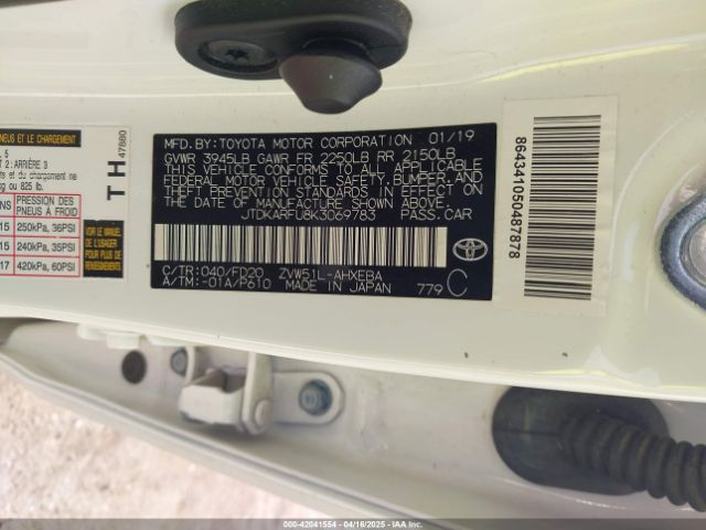 JTDKARFU8K3069783 Toyota Prius Le