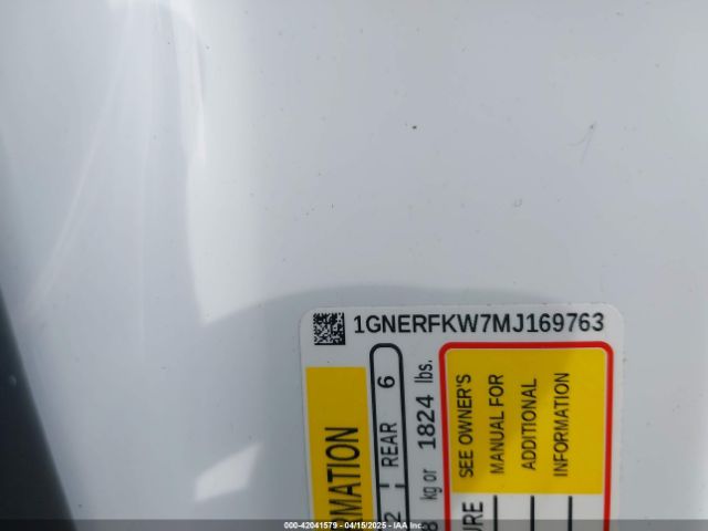 1GNERFKW7MJ169763 Chevrolet Traverse Fwd Ls