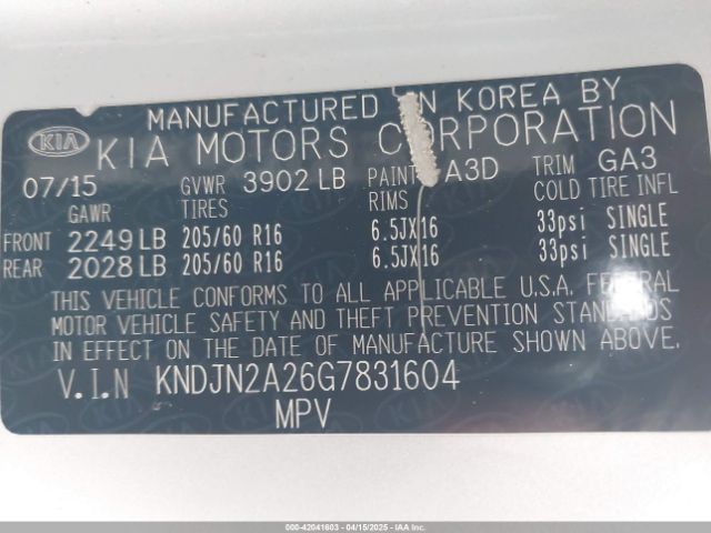 KNDJN2A26G7831604 KIA Soul