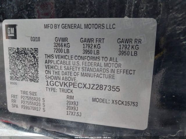 1GCVKPECXJZ287355 Chevrolet Silverado 1500 Custom