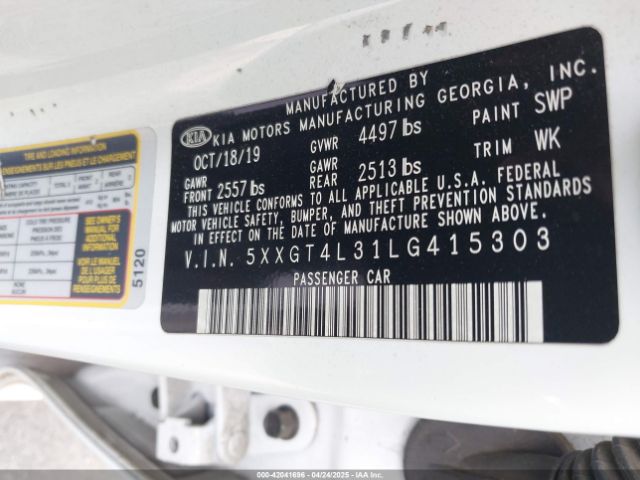 5XXGT4L31LG415303 KIA Optima Lx
