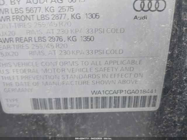 WA1CCAFP1GA018441 Audi Sq5 Premium Plus