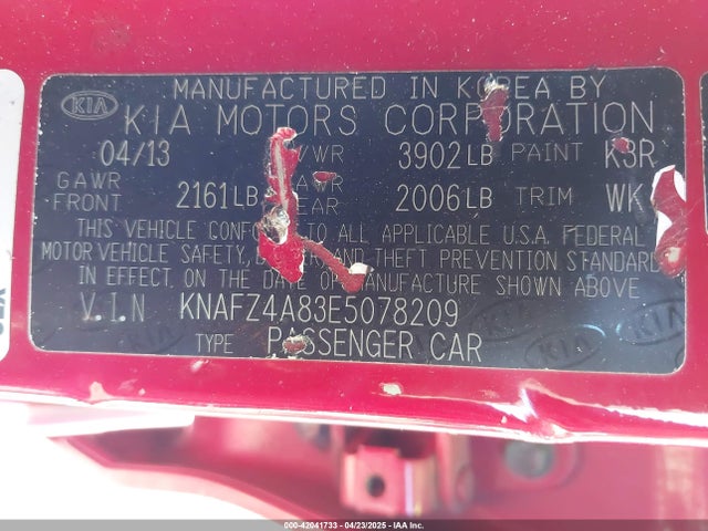 KIA FORTE EX 2014 KNAFZ4A83E5078209 Image 9
