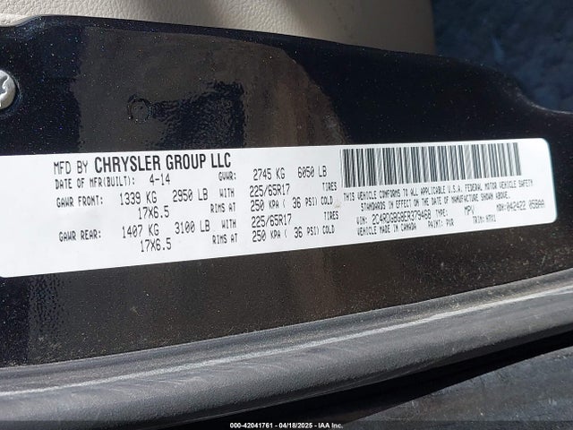 2C4RDGBG8ER379468 Dodge Grand Caravan Se