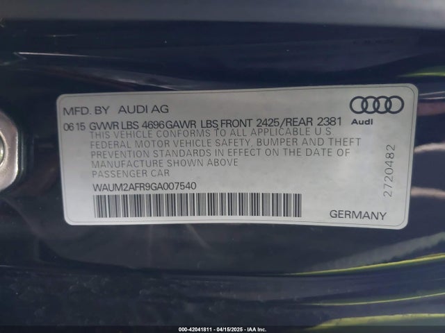 WAUM2AFR9GA007540 Audi A5 2.0t Premium