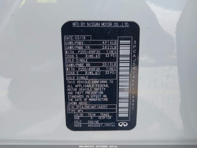 Infiniti 2019 2019 3PCAJ5M14KF104397 Image 9