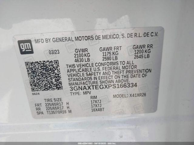 2023 CHEVROLET EQUINOX 3GNAXTEGXPS166334 Photo 8