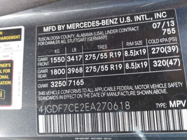 2014 MERCEDES-BENZ GL 450 4JGDF7CE2EA270618 Photo 8