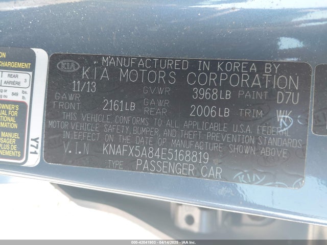 KIA Forte 2014 KNAFX5A84E5168819 Image 9