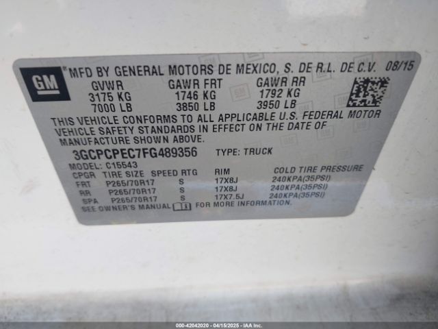 3GCPCPEC7FG489356 Chevrolet Silverado 1500 Ls