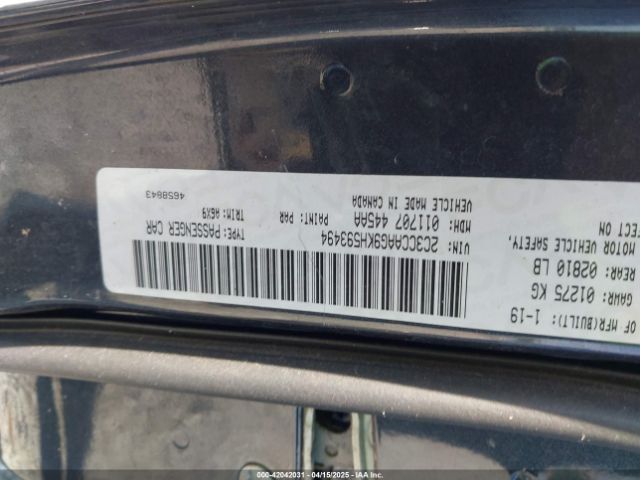 2019 CHRYSLER 300 2C3CCAAG9KH593494 Photo 8
