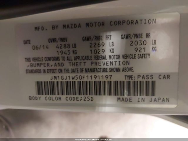 JM1GJ1W50F1191197 Mazda Mazda6 I Grand Touring