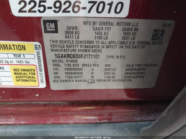 5GAKRCKD8FJ171101 Buick Enclave Premium
