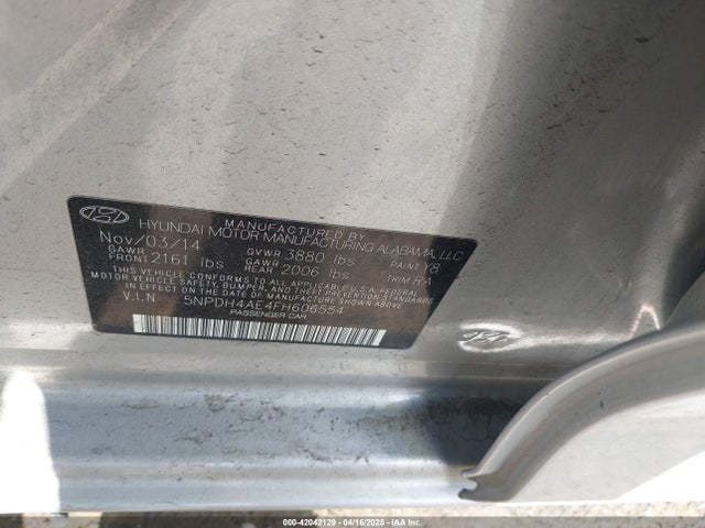 Hyundai ELANTRA SE 2015 5NPDH4AE4FH606554 Image 9