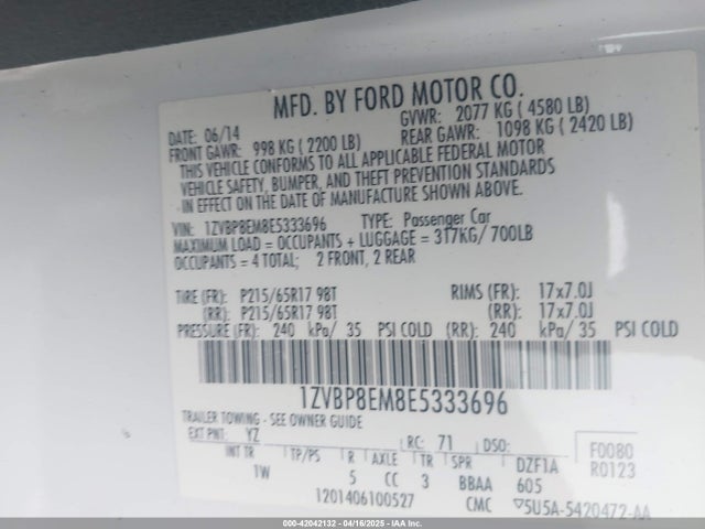 1ZVBP8EM8E5333696 Ford Mustang V6