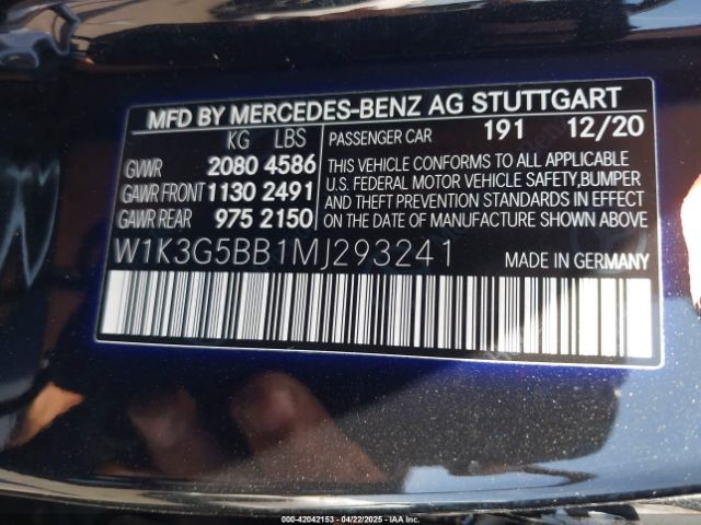 2021 MERCEDES-BENZ AMG A 35 W1K3G5BB1MJ293241 Photo 8
