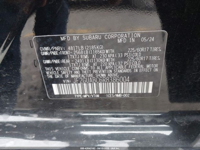 2024 SUBARU CROSSTREK JF2GUABC6R8386004 Photo 8