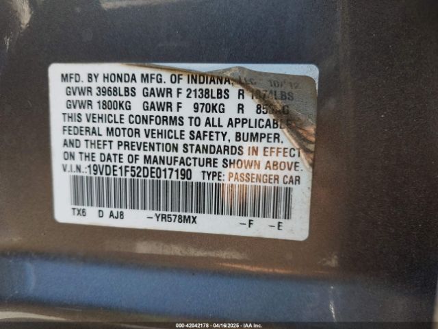 2013 ACURA ILX 19VDE1F52DE017190 Photo 8