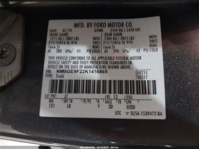 NM0GE9F22K1416865 Ford Transit Connect Xlt