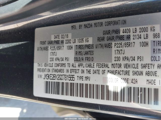 JM3KE2BY2G0781565 Mazda CX-5 SPORT