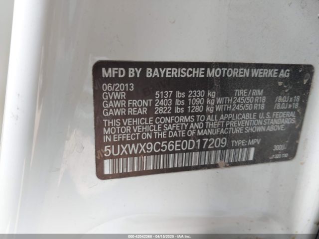 5UXWX9C56E0D17209 BMW X3 Xdrive28i
