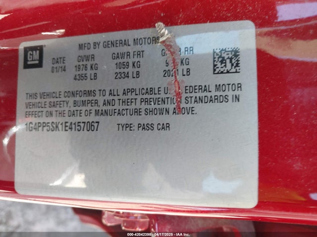 1G4PP5SK1E4157067 Buick Verano