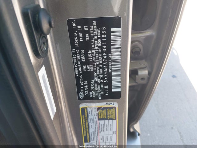 5XXGM4A74FG411866 KIA Optima Lx
