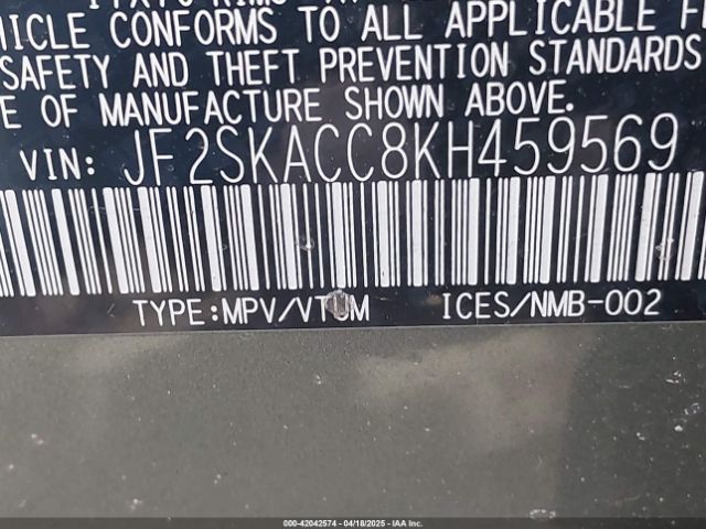 JF2SKACC8KH459569 Subaru Forester