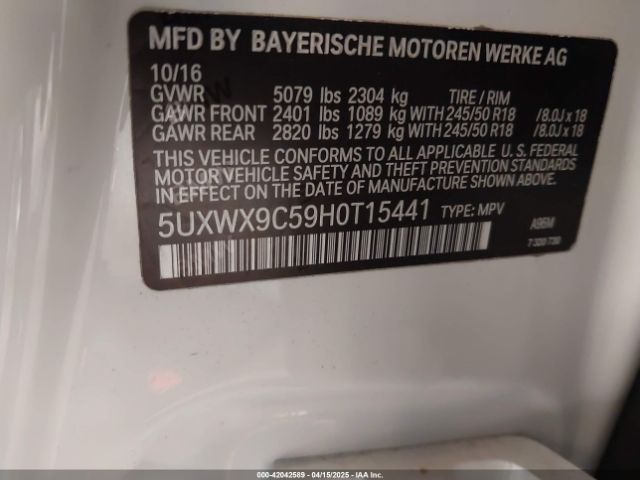 5UXWX9C59H0T15441 BMW X3 Xdrive28i