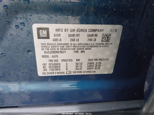 KL4CJESB2KB796371 Buick Encore Awd Preferred