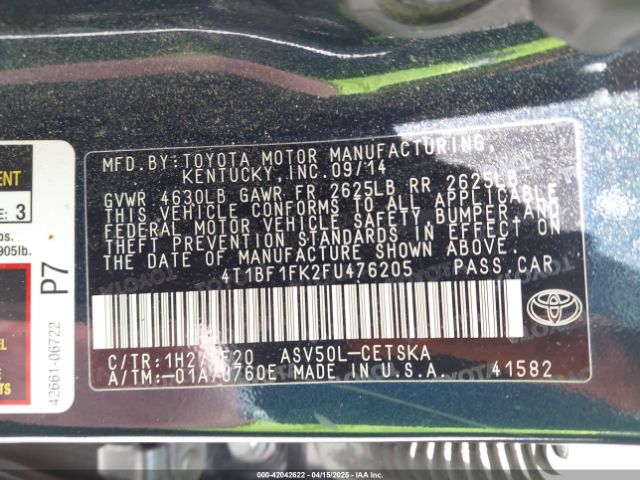 4T1BF1FK2FU476205 Toyota CAMRY SE