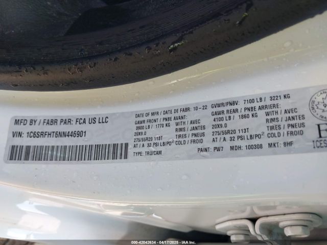 1C6SRFHT6NN446901 RAM 1500 Limited