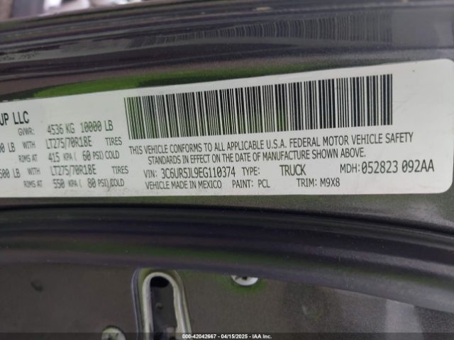3C6UR5JL9EG110374 RAM 2500 Lone Star