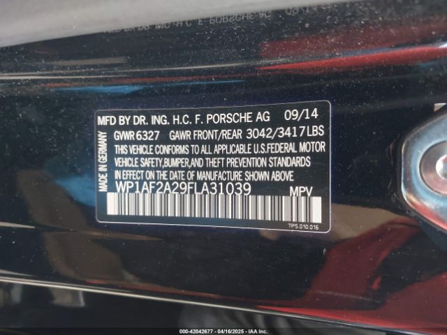 WP1AF2A29FLA31039 Porsche Cayenne Diesel