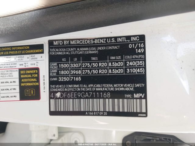 2016 MERCEDES-BENZ GL 450 4JGDF6EE9GA711168 Photo 8